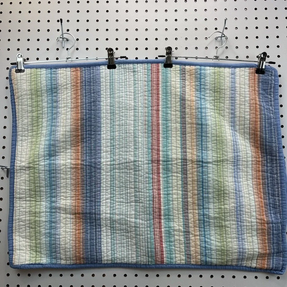 Martha Stewart 2 PC Pillow Sham + 1 Euro Hello Sunshine Blue Yarn-Dye, Standard